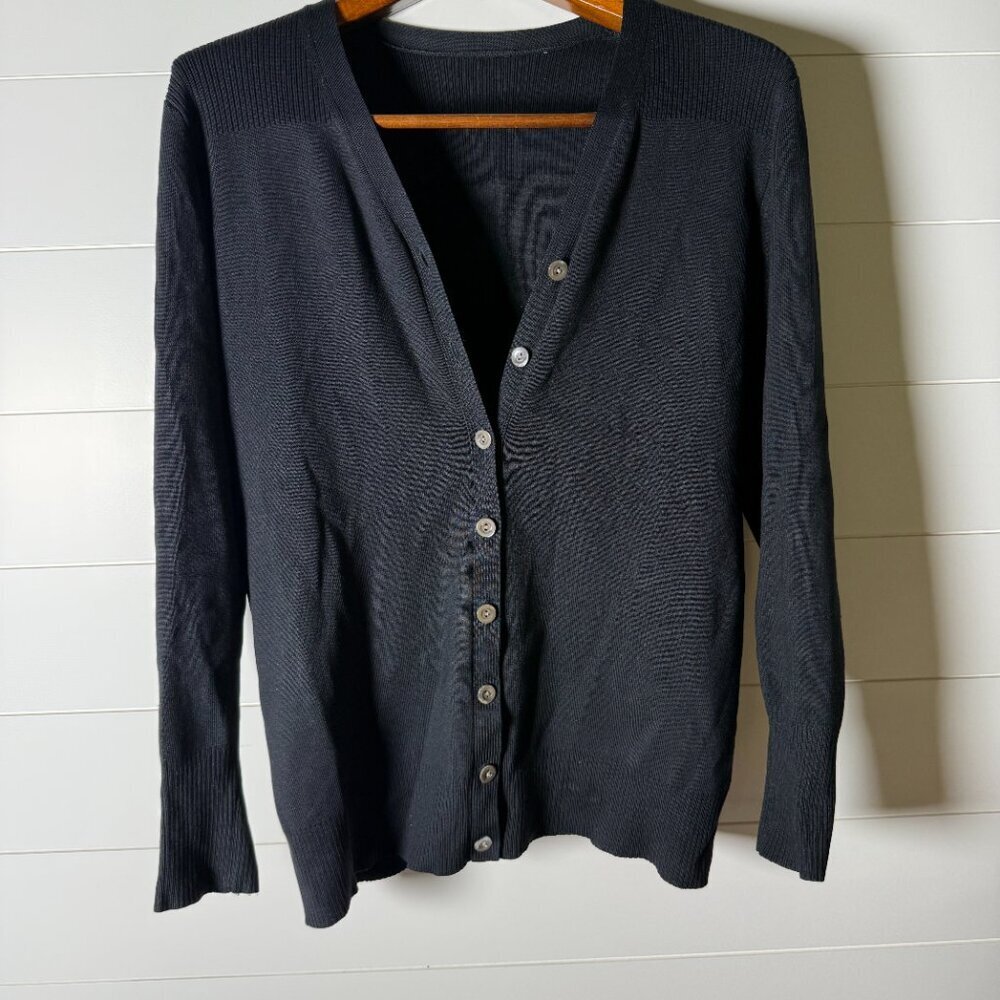 Maria Di Ripabianca Cardigan Short Sleeve- Twin Sweater Set Black Sz 8